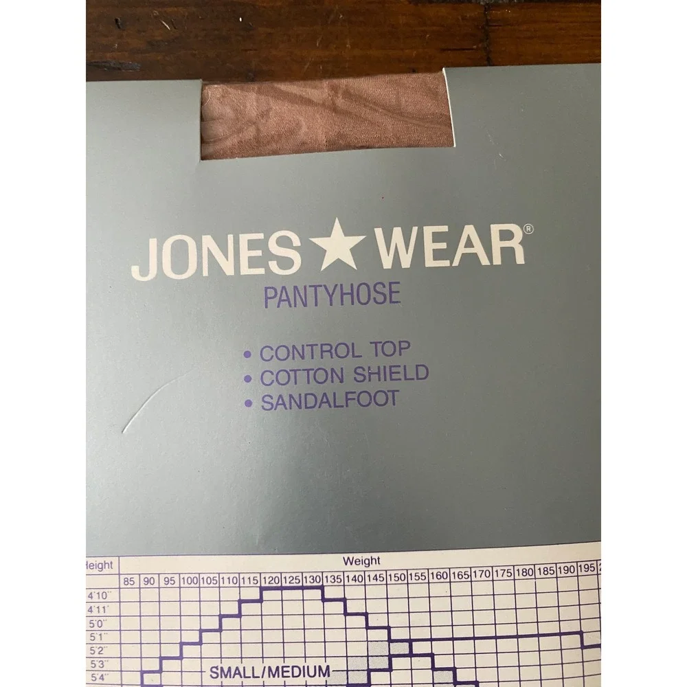 2 Pack Jones Wear Pantyhose Tall Soft Beige Lycra Sheer Control Top Sandalfoot